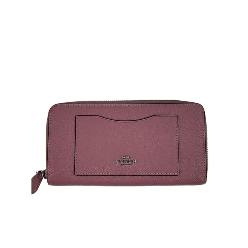 Coach Outlet Pink‎ Pebbled Leather Women's Wristlet